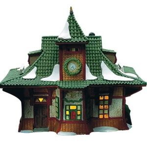 DEPT 56 Alpine Village Train Station, ‘Bahnhof’, Original Box, incl light cord
